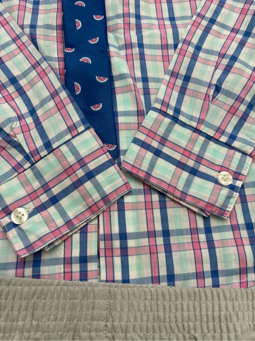 IZOD Boys 4-Piece Dress Suit Set Size 5 Plaid Shirt, Tie, Vest & Dress Pants
